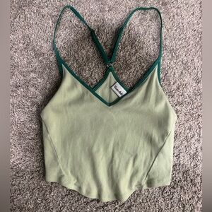 GREEN CROP TOP TANK